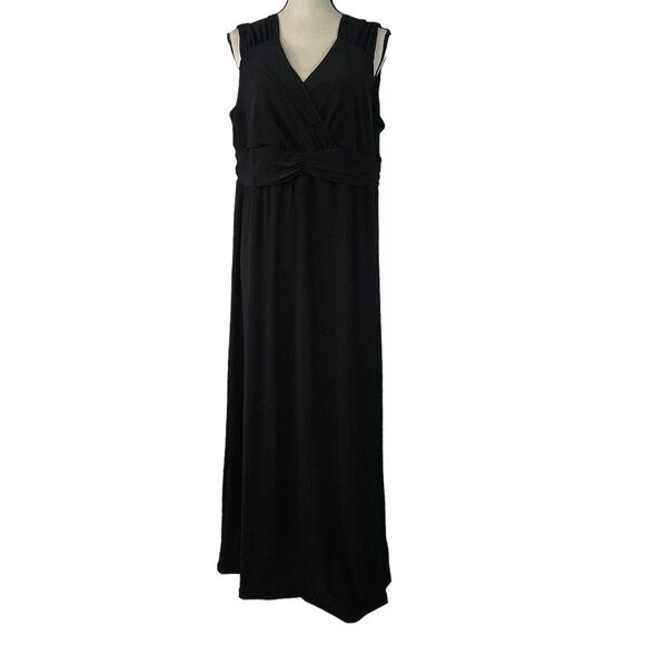 NY Collection 2X-Large Maxi A-Line Dress Sleeveless Stretch Empire Waist V-Neck - Picture 1 of 8
